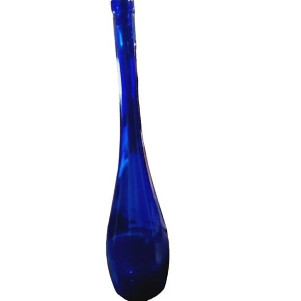 Vintage MCM Mid Century Modern Vetreria Etrusca Cobalt Tall Glass Vase